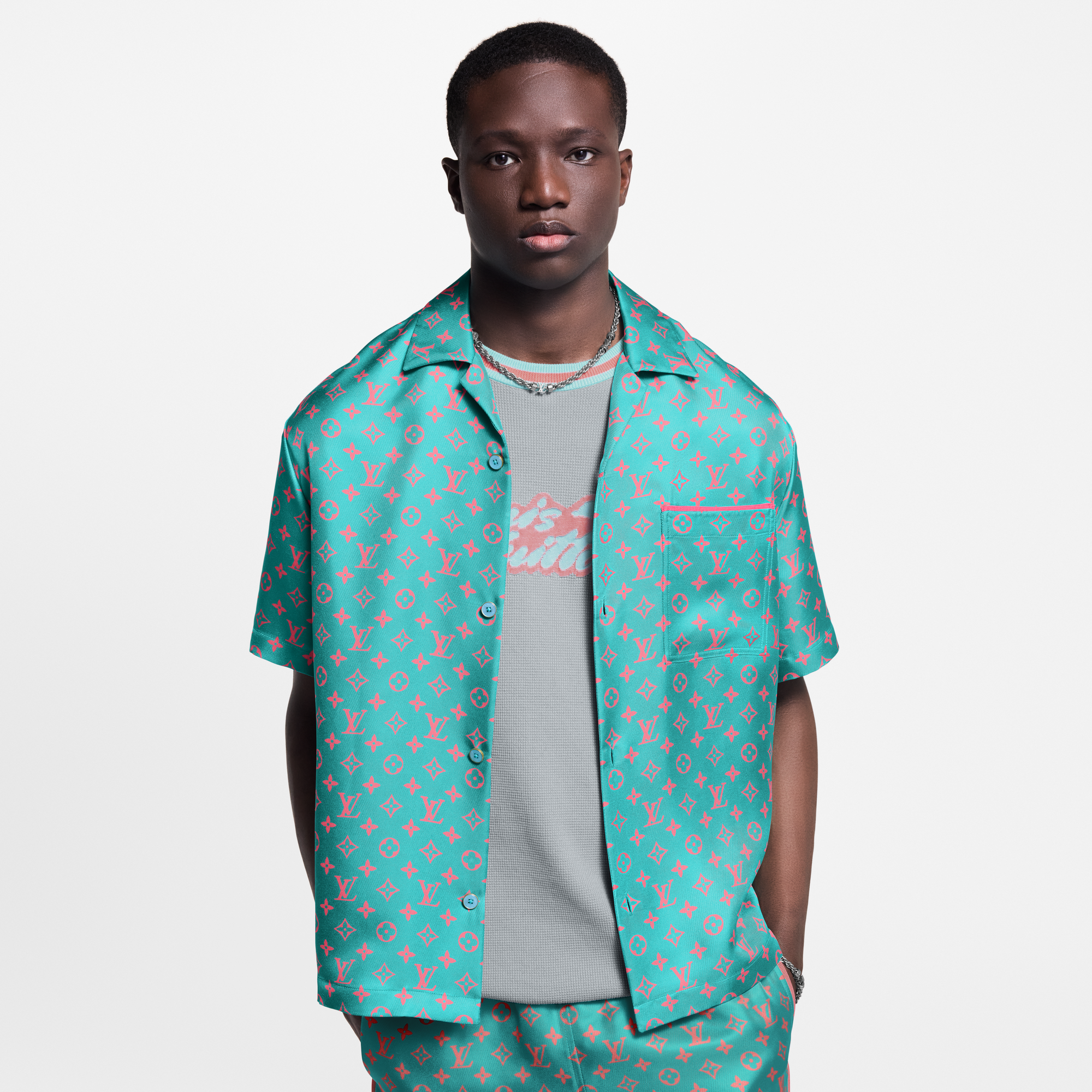 トップス LOUIS VUITTON Mint Monogram Shirt Purple Purple - Ready-to-Wear - Men | LOUIS VUITTON